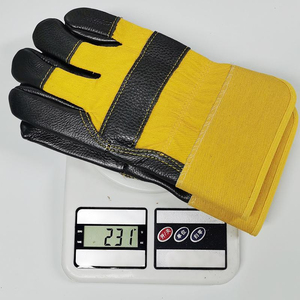 Cowhide Grain Leather Work <b>Gloves</b> Heavy Duty Construction Industries Leather Safety Rigger <b>Gloves</b> - Product Image 3