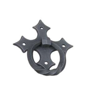 Poignée de porte en fer forgé antique, martelée à la main, en fonte noire, style vintage, pour portail en bois, quincaillerie pour la maison - Product Image 4