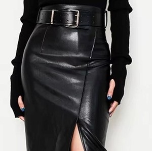 Jupe Courte Femme en Cuir Véritable Taille Haute Décontractée Design Sur Mesure Confortable Luxe Fabrication OEM ODM - Product Image 4