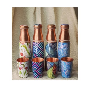 Modern Printed <b>Copper</b> Water <b>Bottle</b> With Attractive Design Ideal For <b>Drinking</b> Water At Home Office Gym And Travel - Product Image 1