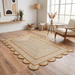 Reversible <b>Green</b> Border Braided Jute <b>Runner</b> Rug for Hallway & Entryway - Product Image 4