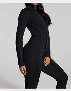 Ensemble de sport en nylon personnalisé, tenue de yoga une pièce, vêtements de sport, combinaisons une pièce pour femmes, combinaisons dos nu - Product Image 3