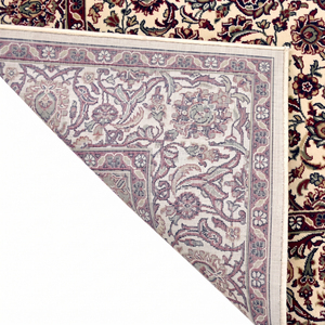 Tapis géométrique moderne ivoire bordeaux, tapis décoratif à bordure, écologique, antidérapant, tufté à la main, à poils épais pour salon - Product Image 6