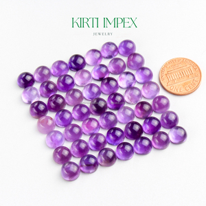 Amatista Natural 8 MM Cabujones Cristales sueltos semipreciosos Gemas FlatBack de calidad mixta Piedra Natural 100% - Product Image 1