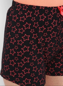Women's <b>Black</b> Red Star Printed Knitted <b>Shorts</b> High Waist Elastic Breathable Casual Regular Fit - Product Image 6