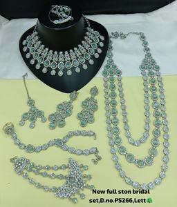 Elegante Conjunto de Joyería Étnica de Latón de Alta Calidad para Novia, Compromiso, Boda, Fiesta, con Baño de Rodio y Zirconia, Collar Gargantilla Shadow - Product Image 1