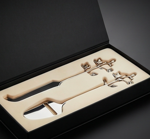 Stainless Steel Cheese Knife Set With Elegant Leaf Pattern Handles Perfect For Home Kitchen <b>Parties</b> And Wedding Tableware - Product Image 3