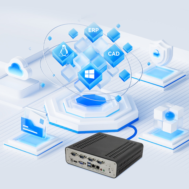 MeetNeng Fanless Mini Industrial PC BPC-core Intel Core I5 10-Core with Capacitive Touch Customizable DDR4 RAM 8GB GDDR4 SSD New