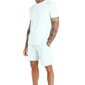 2026 New Arrival Custom Two Piece Men's Shorts <b>Set</b> O Neck Printed Breathable Casual <b>Knitted</b> Fabric Fitness Running <b>Set</b> For Man - Product Image 6