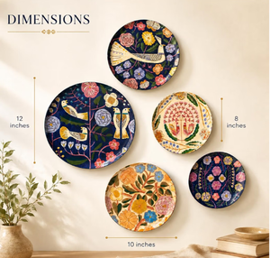 Round Floral Bird <b>Wall</b> <b>Plate</b> <b>Decorative</b> Serving Tray Polished Metal Hanging Platter Home Wedding Decor - Product Image 4