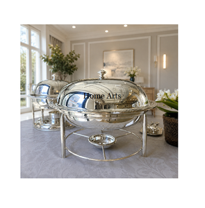 Réchaud de table décoratif pour restaurant, design chafing dish en acier inoxydable couleur argent, qualité supérieure - Product Image 6
