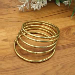 Textured golden Bangles Vintage Style Stackable <b>Bracelets</b> Bohemian Jewelry, Minimalist Everyday Wrist Jewelry Gift - Product Image 1
