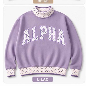 เสื้อสเวตเชิ้ตคอกลมแบบหนา สีส้มไหม้ รุ่นอัลฟ่า สำหรับผู้หญิง ผู้ชาย และทุกเพศ  ตกแต่งด้วยลายตาราง ลายจุด และลายเสือดาว - Product Image 5