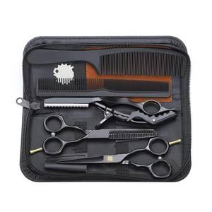 Juego de Tijeras de Peluquería Profesionales de Acero Inoxidable, Tijeras para Cortar y Entresacar Cabello, Kit de Peine con Estuche - Product Image 6