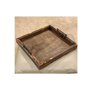 Bandeja de Servir de Madera Natural Hecha a Mano, Bandeja Rústica para Desayuno con Asas para Café, Té, Bocadillos, Restaurante, Hogar - Product Image 5