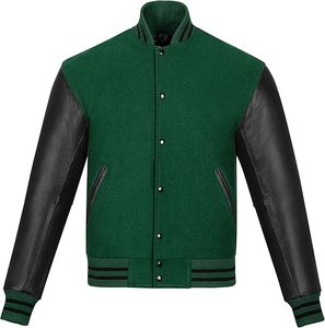 Varsity Letterman Leather Sleeve <b>Jackets</b> for Men - College <b>Baseball</b> <b>Bomber</b> High School Wool <b>Jacket</b> - Product Image 1