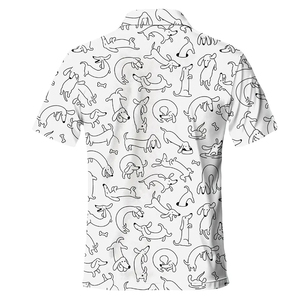 เสื้อกอล์ฟพิมพ์ลายสุนัขคุณภาพดีที่สุดสำหรับผู้ชาย แขนสั้น ผ้าถัก ระบายอากาศได้ดี สวมใส่สบาย แห้งเร็ว - Product Image 2