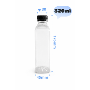 Bouteille carrée en PET de 320 ml de qualité supérieure avec bouchon à vis sécurisé pour l'emballage de boissons (thé au lait et jus) Modèle BC320-16 Vietnam - Product Image 5