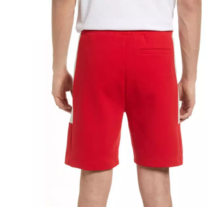 Shorts Bermuda Rouges pour Hommes avec Bande Latérale, Taille Mi-Haute, Cordon de Serrage, Décontractés, en Tricot - Product Image 3
