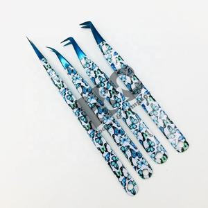 Pince à épiler papillon manche bleu Plasma pointe Logo durable Extension de cils pince à épiler emballage pince à cils vison - Product Image 3