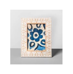 Handmade Wood <b>Photo</b> <b>Frame</b> Rectangular Ornate Design <b>White</b> Finish Tabletop Display for Family Wedding Couple <b>Photos</b> - Product Image 2
