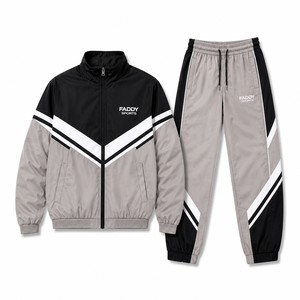 Ensemble de survêtement coupe-vent en nylon froissé personnalisé pour hommes, imperméable, style rétro, pour le jogging, streetwear et sportswear, vente en gros - Product Image 4