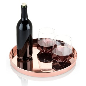 Latest <b>Copper</b> Fabulous Design Round Serving tray For Home Dinnerware Dishwasher Safe <b>Kitchen</b> Organizer <b>Accessories</b> - Product Image 3