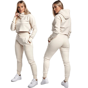 Ensemble de survêtement court à épaules tombantes pour femme, couleur unie, respirant, séchage rapide, personnalisable OEM, haute qualité, le plus vendu pour le fitness - Product Image 2