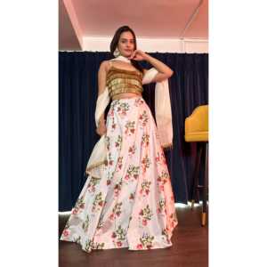 Lehenga Choli con Estampado Digital para Fiestas y Vestidos de Graduación - Product Image 3