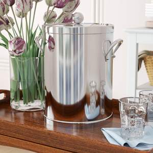 Cubo de hielo metálico de lujo con asa resistente para un fácil transporte, perfecto para enfriar vino, champán y cerveza en casa, bar o restaurante. - Product Image 6