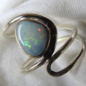 Australian <b>Opal</b> <b>Ring</b> Adjustable-925 Sterling Silver-October Birthstone-<b>Opal</b> Doublets-Handmade Jewelry-Gift For Her-MS - Product Image 1