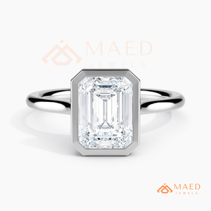 Luxury Emerald Cut Moissanite <b>Ring</b> for <b>Women</b> Sterling Silver Bezel <b>Set</b> Engagement Jewelry Elegant Gift USA - Product Image 5