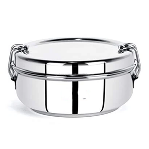 Boîtes à lunch scolaires en acier inoxydable épais et lourd à deux étages 300 ml étanches légères faciles à nettoyer Contenants de repas Tiffin - Product Image 1