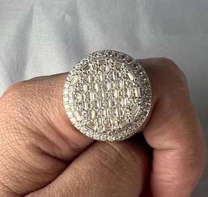 Mens <b>Iced</b> Out Moissanite <b>Ring</b> 925 Sterling Silver Baguette Diamond Hip Hop Bling Statement <b>Ring</b> Luxury Jewelry for Men - Product Image 1