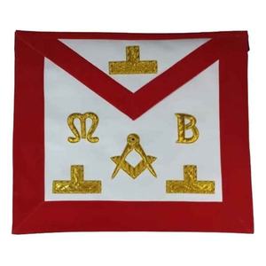 Nouvelle arrivée 100% qualité Grand maître tablier maçonnique Logo personnalisé brodé avec épingle de sûreté - Product Image 5