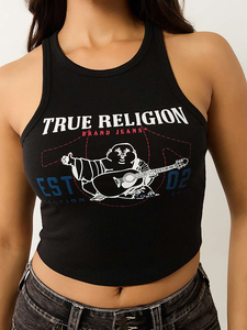 Camiseta sin mangas estampada para mujer 2025, estilo casual, con tiras laterales, tejido de punto, corta, con logo frontal - Product Image 6