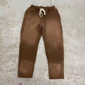 Custom Winter Acid Washed <b>Tracksuit</b> Distressed Sunfaded Zip-Up Hoodie Sweatpants Set 100% Cotton Heavyweight Unisex Vintage - Product Image 3