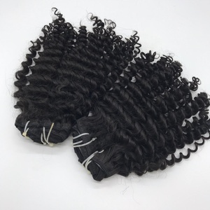Extensions de cheveux Remy vietnamiens de qualité supérieure couleur noire naturelle trame de Machine bouclée en vrac 100% cheveux humains - Product Image 6