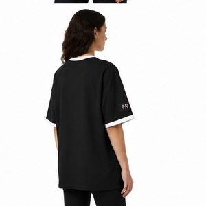 Camiseta de Verano para Mujer, 220g, Casual, de Algodón Grueso, con Serigrafía Personalizada, Colores y Tallas a Medida, Venta al Por Mayor OEM - Product Image 6
