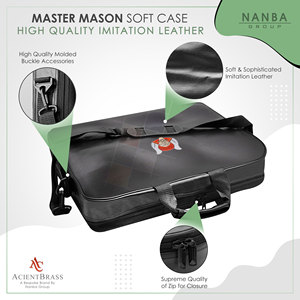 Étui souple MM - Sac de transport pour tablier maçonnique en similicuir avec broderie Grotto, étui souple pour insignes - Product Image 5