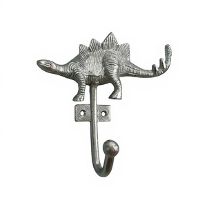 Beads Art Stegosaurus Wall Hook Metal Single Cartoon Animal Design Children's <b>Coat</b> Hanger Multifunction Anti Rust Wall Mounted - Product Image 1
