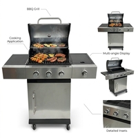 Barbecue de camping avec foyer, cuve ronde en acier, support pliable et surface de cuisson pour les aventures en plein air