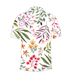 เสื้อโปโลผู้ชายสีขาวพิมพ์ลายดอกไม้หลากสีลำลองแขนสั้นแฟชั่นฤดูร้อน - Product Image 5