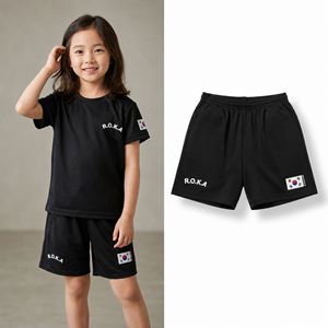 MACI KIDS Black Kids <b>Shorts</b> R.O.K.A <b>Patch</b> Quick Dry Elastic Waist Casual Sportwear - Product Image 1