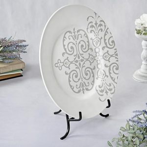 Black Wrought Iron <b>Plate</b> Holder <b>Rack</b> Display Stand for Decorative <b>Plates</b> Books Photo Frames Kitchen Counter Tabletop Easel - Product Image 3