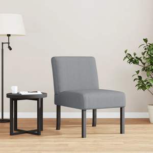 Sillón Tapizado en Tela Gris Claro, 100% Poliéster, Madera Contrachapada Sólida para Sala de Estar - Product Image 1