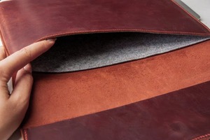 Business Genuine Leather <b>Laptop</b> <b>Sleeve</b> with Sling Design Waterproof Protective Case for Daily Use LS-0295 - Product Image 5