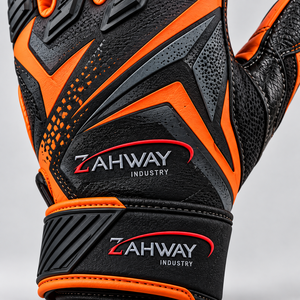 Full Finger Sports American Football <b>Gloves</b> PU Material Non-Slip Palm Hook And Loop Closure Orange <b>Black</b> <b>Men</b> All Seasons - Product Image 6