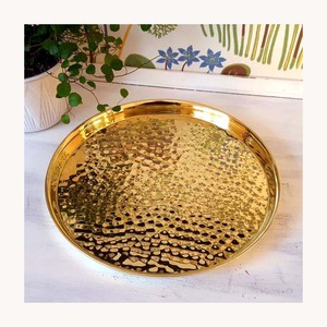 New Arrival Stylish Metal Hammered Serving <b>Tray</b> Customized Luxury Snack Tea Coffee Serving <b>Tray</b> For Home Decor - Product Image 4