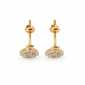 18Kt Solid <b>Gold</b> Diamond Teardrop <b>Dangle</b> <b>Earrings</b> for Women High Polish Geometric Bridal Party Gift Fine Jewelry - Product Image 4